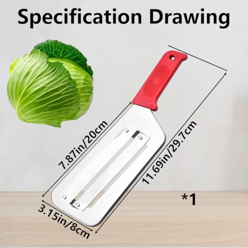 Image of Stainless Steel Cabbage Slicer Knife, Vegetable Cutter Tool for Coleslaw Maker, Manual Salad Chopper for Lettuce, Cabbage and Vegetables, Kitchen Cutting Tool for Home Cooking