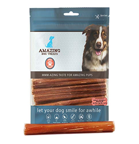 Bully Sticks 6 Inch Regular Size (15 Pcs/Pack) - Premium Bully Stick Dog Chews - Long Lasting Bully Sticks for Dogs - Best Bully Stick Dog Bone - No Hide Dog Chew