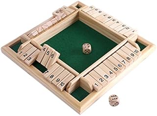 Kitchnexus Deluxe 4-Spieler Shut The Box Holz Tisch Spiel Klassisch Würfelspiel Board Spielzeug