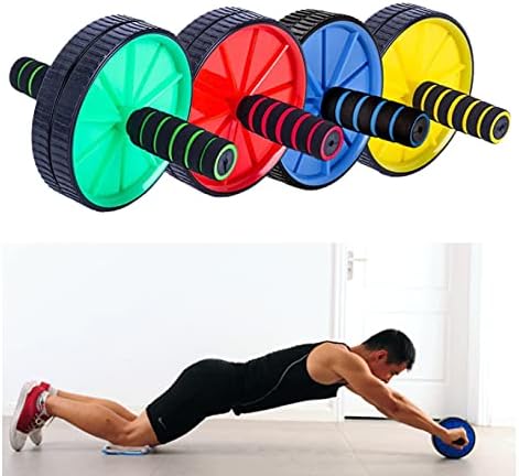 Marshal Fitness Ab Wheel Power Roller,Two-Wheel Hand Pusher AB Roller Wheel Abdomen Roller Abdominal Exercise Trainer Abdominal Wheel Fitness Device with Knee Pad Multi Color