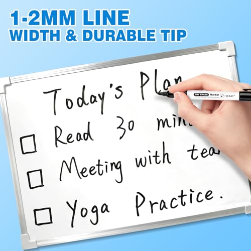 SFAIH Black Dry Erase Markers Fine Tip - 24 Pack Whiteboard Markers For High-Volume Offices, Schools, Conference Rooms | Bulk Pack of Low-Odor - Image 3