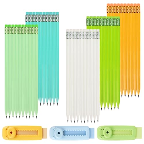 Buqoo Kit 50 lápices madera para dibujo y esbozo con borradores