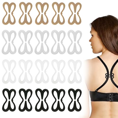 XYTAHDM - Paquete de 20 clips para sujetador con espalda cruzada para mujer, tirantes invisibles