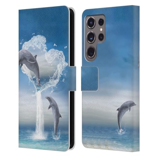 Funda libro Samsung S24 Ultra con tarjetero de delfines