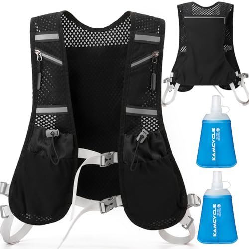KAMCYCLE Sac à dos d'hydratation, ultraléger pour trail, course à pied, gilet de course pour femmes et hommes, sac à dos pour la course, marathon, cyclisme, jogging, trail