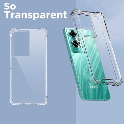 Image of Outlouders Back Cover for Oppo A79 5G Clear Transparent PC + TPU Bumper Case with Raised Edges for Shockproof Protection (Transparent)