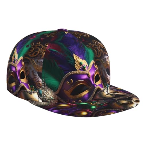 SEROLIS Mardi Gras Masks Baseball Cap - Lightweight Snapback Hat for Running Traveling Outdoor Activities