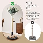 41.5" Cat Scratching Post, Nature Sisal Rope Cat Tree Durable Scratcherwith Hanging Ball, Interactive Mouse Toy, Rubber Brush, 3-Layer Stable Wood Base & Balls Track Toy for Indoor Cats - Image 7