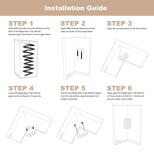 Image of SoundaXe M-Dot Corner Bass Trap, Wood + Acoustic Foam | Diffuse Bass in Studio & Home Theatres Douglas Pine, 24x15 inch, 2 pcs + SR Adhesive
