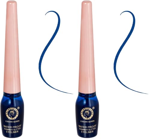 Image of Colors Queen Sky Eyes Shimmer Glitter Waterproof Eyeliner | Long Lasting Liquid Eyeliner with Precision Application | Highly Pigmented & Smudge Proof Eyeliner for Eye Makeup (Shade - 12, 5ml)