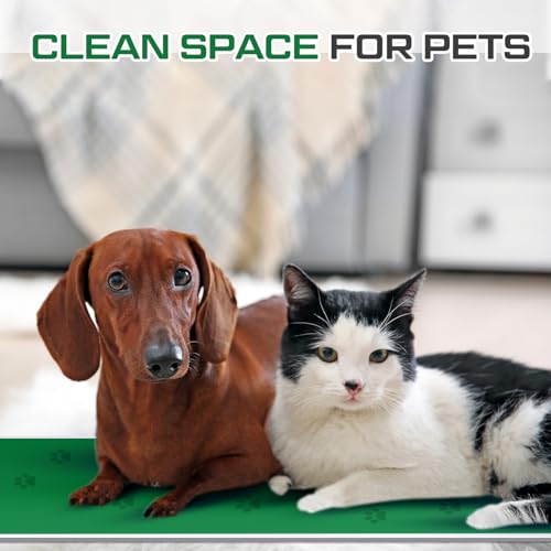 Image of Nuanchu Adhesive Mat Pad Include 1 Sticky Non Slip Base Pad 2 Tacky Dust Mats Construction of 30 Sheets (60 Sheets Total) for Clean Room Science Lab Matting Laboratory Hospital (Green,24x36 Inches)