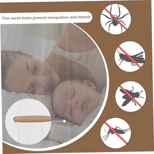 Mosquitera plegable de cúpula para cama con dosel de princesa y luces 5