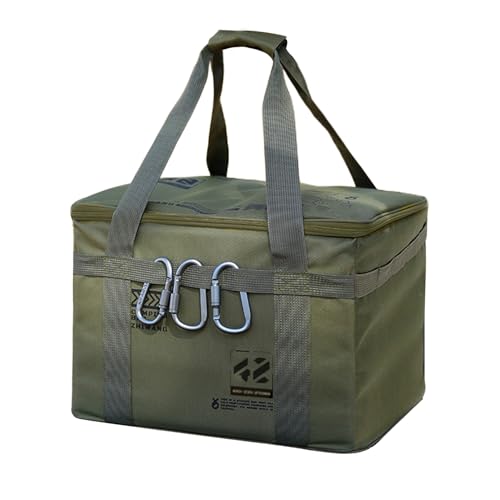 Bolsa de almacenamiento de camping, organizador de equipo de camping de 42 L, resistente con asas, plegable, contenedor reutilizable para viajes, gimnasio, cocina, lavandería, mudanza, dormitorio