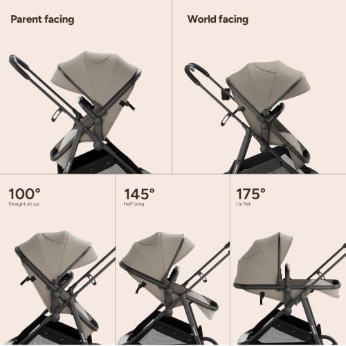 Image of Mompush Wiz 2-in-1 Bassinet Stroller with Car Seat Adapter, Reversible Seat