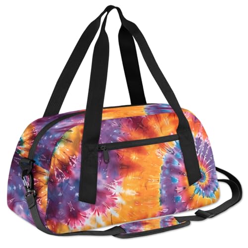 Abstract Art Swirl Tie Dye Kids Duffle Bag Boys Girls Small Sport Dance Gym Bag for Overnight Travel Weekender Carry On3