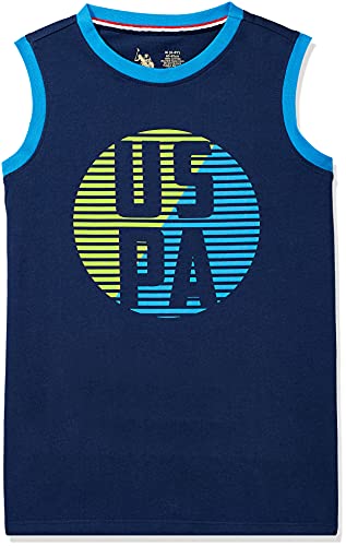 Image of U.S. Polo ASSN. Boy's Round Neck Regular Fit Brand Print Ikeb Muscle Tank - Pack of 1