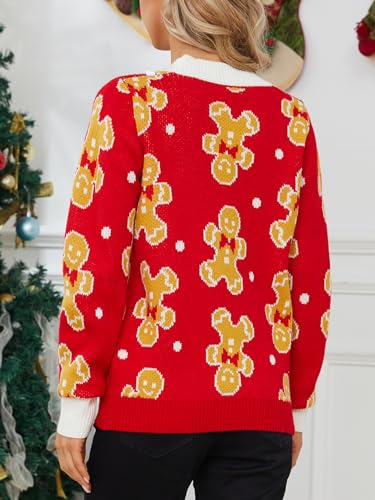 VENTELAN Gingerbread Man Christmas Cardigan for Women - Image 2
