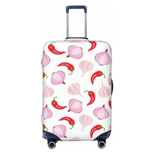 Onion Pattern Chili Luggage Cover Protector Anti-Scratch Washable Fits 18-32 Inch Luggage-X-Large