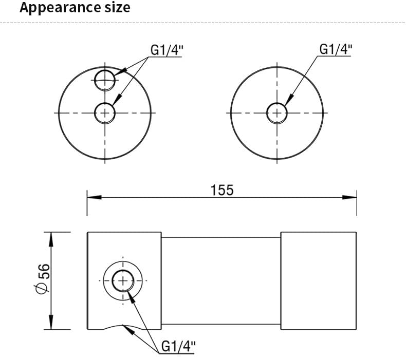 ATooi クリアランス、シリンダー水冷リザーバー、水タンク 155mm、クーラー、黒、白 (Color : White, Size