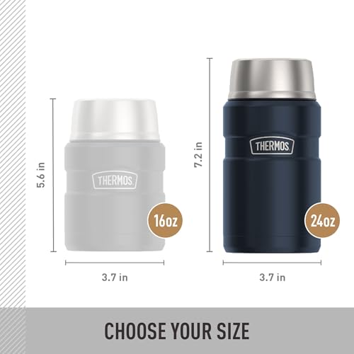 Image of THERMOS Stainless King Vacuum-Insulated Food Jar, 24 Ounce, Matte Midnight Blue