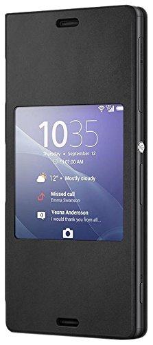 Sony Smart Style Etui de Protection avec Fenêtre Compatible avec Sony Xperia Z3 - Noir