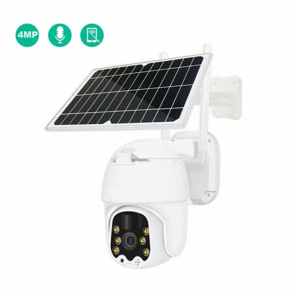 Trade Shop - Telecamera Esterna Full HD 1080p 5.0mp Ptz Wireless con Pannello Solare WiFi