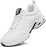  GURGER Air Laufschuhe Damen Atmungsaktiv Turnschuhe Sportschuhe Dämpfung Leichte Sneaker Frauen Laufen Straßenlaufschuhe Walkingschuhe Weiß Größe 39