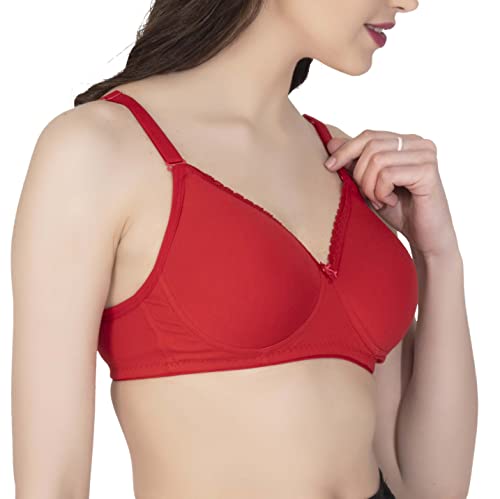 Image of Women's Seamless Padded Non Wired Cotton Stretch Everyday Bra| Detachable Straps | Transparent Straps Included