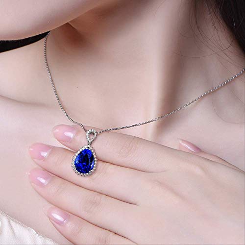 Collier pendentif pierre précieuse goutte d'eau 925 pour banquet - 2