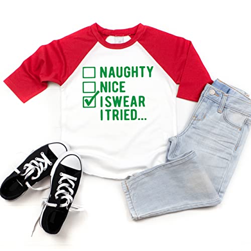 Kids Christmas Shirt for Boys and Girls, Naughty or Nice2