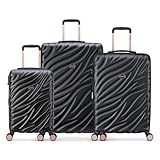 DELSEY PARIS Alexis Lightweight Luggage 3 pc Set, Expandable Spinner Double Wheel Hardshell Suitcases with TSA Lock