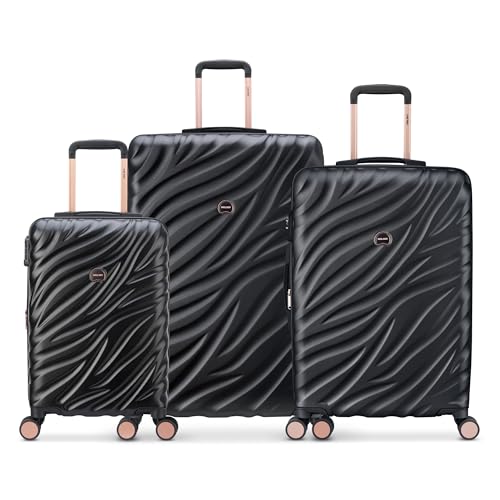 DELSEY PARIS Alexis Lightweight Luggage 3 pc Set, Expandable Spinner Double Wheel Hardshell Suitcases with TSA Lock