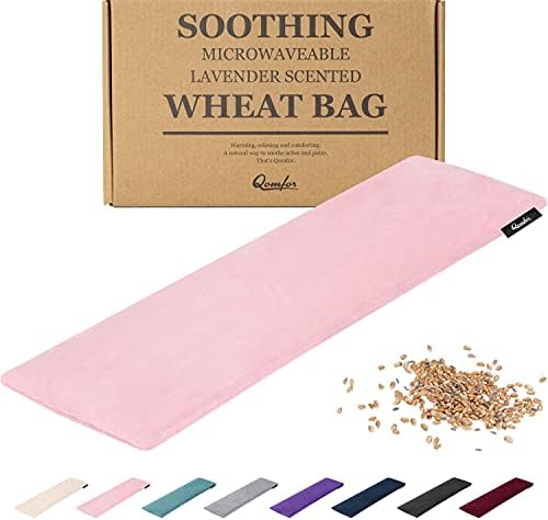 Wheat Bag Microwavable - Large Microwave Heat Pack - Wheat and Lavender Filled Heat Pad Microwavable Soft Fleece for Pain Relief, Neck and Shoulders & Back Pain - Reusable Wheat Bag - Purple