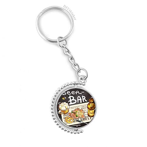Porte-clés rotatif France souvenir gourmet pain bière idée cadeau original