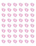 Stickers Decals Decorative 48 Pink Baby FEET Footprints Envelope Seals Labels Stickers 1.2' Round