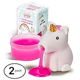Unicorn Slime Spitting Putty Squeezer | Soft & Squishy Stress Relief Party Favor | Trick Toy - Pack of 2 Unicorn Slimes for Kids and Adults