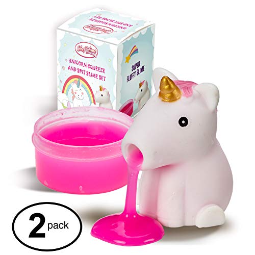 Unicorn Slime Spitting Putty Squeezer | Soft & Squishy Stress Relief Party Favor | Trick Toy - Pack of 2 Unicorn Slimes for Kids and Adults
