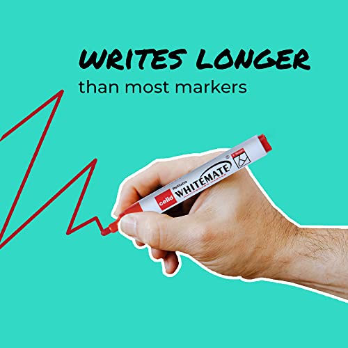 Image of Cello Gripper Ball Pen Set - Pack of 25 (Blue) Whitemate Whiteboard Markers & Duster