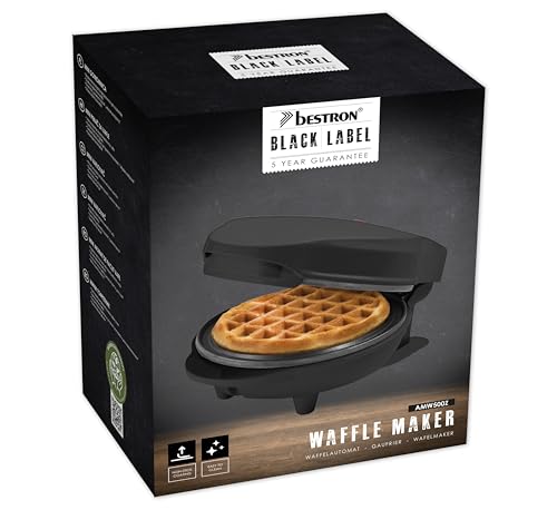 Bestron AMW500ZBS Waffle Maker, Alloy Steel, Black