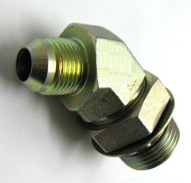 AF C5365-06-10 - 3/8 Male JIC (9/16''-18 Threads) x 5/8 Male O-Ring Boss (7/8''-14 Threads) 45° - Straight Thread Elbow