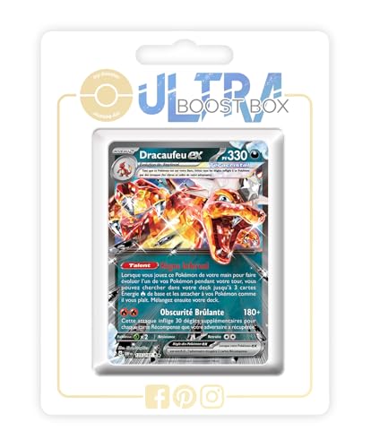 Dracaufeu ex 125/197 Téracristal - Myboost X Écarlate et Violet 3 Flammes Obsidiennes - Coffret de 10 Cartes Pokémon Françaises