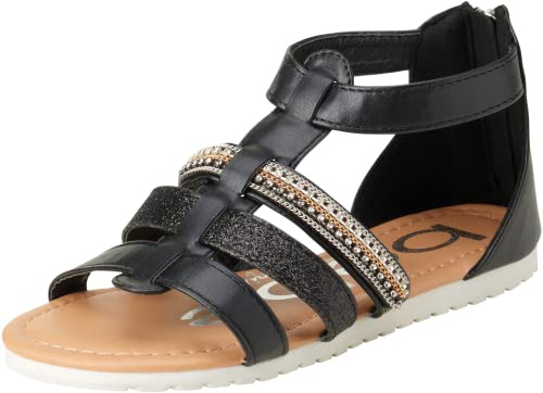 bebe Girls' Sandals - Open Toe Summer Shoes Cute Flat Strappy Gladiator Sandals with Ankle Zipper and Cushioned Sole