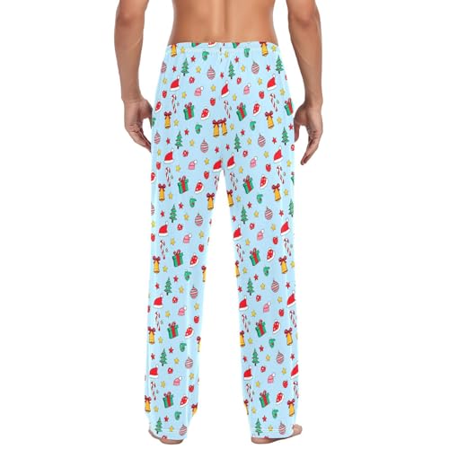 Christmas Elements Men's Pajamas Pants Cotton Sleep Bottoms Pants Lounge Sleepwear - S3