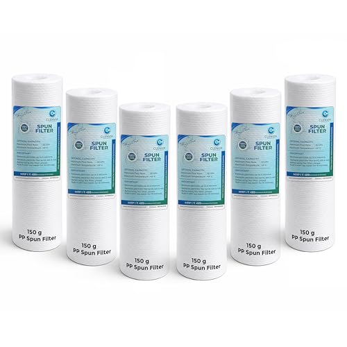 Image of 10 Inch 5 Micron PP Spun Sediment Filter for Water Purifier - 6 Pack | 150g High-Density | Food-Grade Material | Universal Fit | Compatible with 10 Inch Pre-Filter Housing