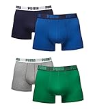 puma mütze 95% Baumwolle / 5% Elasthan Puma Herren Boxer Basic Unterhosen 4er Pack in verschiedenen Farben 521015001 (true blue (420)/amazom green-grey melange (075), M)