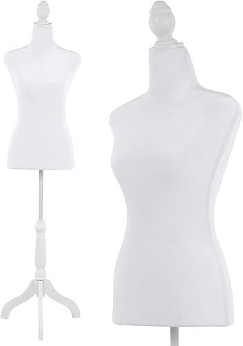 Maniquí femenino, torso de maniquí, medio cuerpo, 49.6-63.4 pulgadas, modelo de vestido de costura, soporte de maniquí de exhibición de forma de