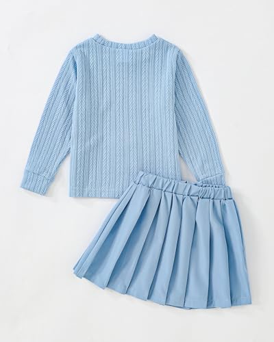 Image of Renotemy Toddler Girls Outfits Winter Little Girl Clothes Skirt Set 18M-6Y | Girls Christmas Fashion 2 Piece Outfit,Fall Knit Sweater and Skirt Set,Holiday Thanksgiving Dress Back to School Essentials