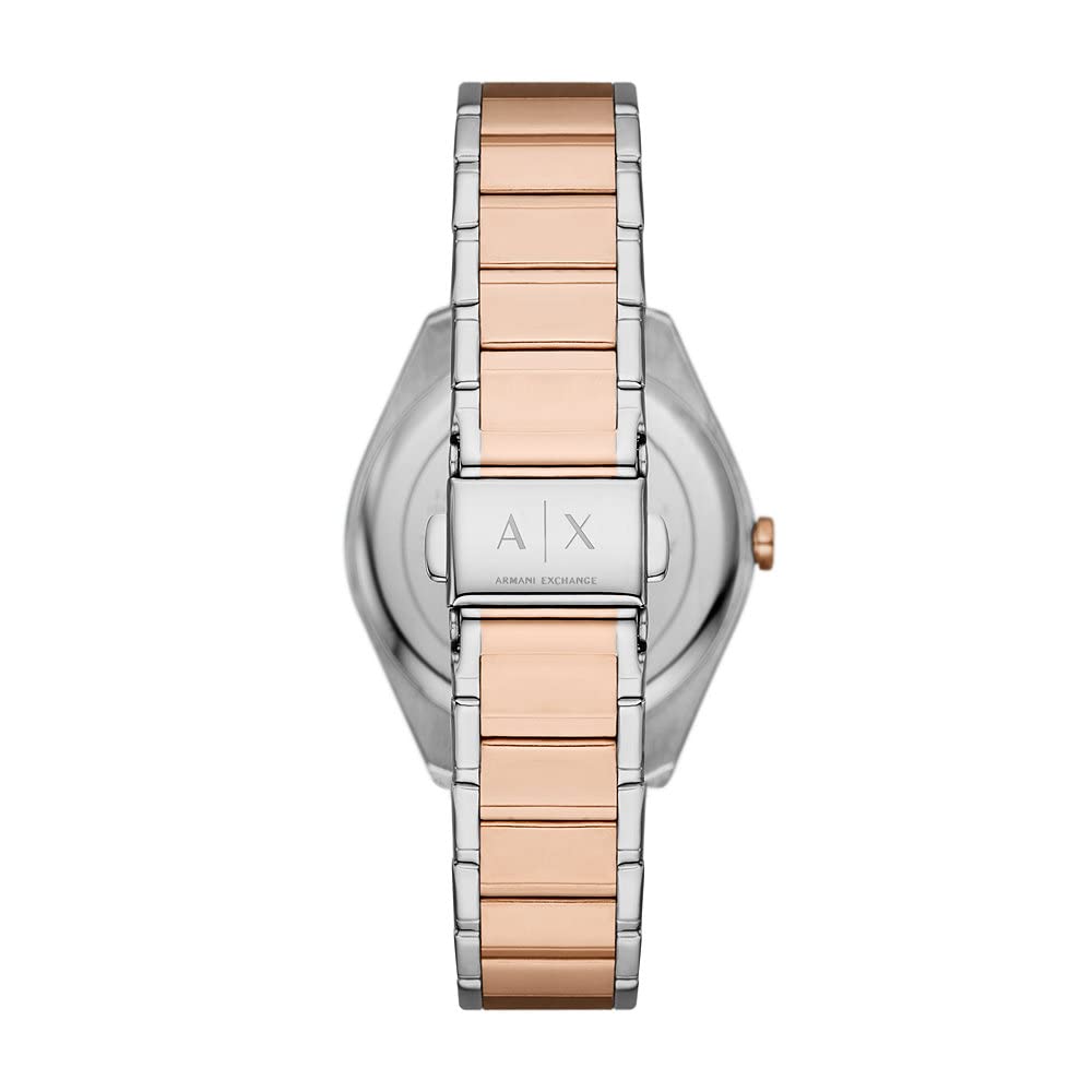 Armani Exchange Watch For Women, Quartz Multifunctional Movement and 36mm Case Size with Stainless Steel or Leather Strap