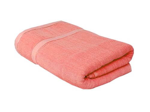 Image of Space Fly Cotton Towels for Bath | 600 GSM Bath Towel | Luxury Towel for Bath | Body Towel for Men | Towel for Bath Women | Towel for Bath Large Size Men | Shower Towel (Peach&Sea Green)