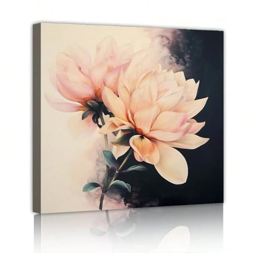 Impression toile pivoine pour habiller un mur blanc sans surcharger